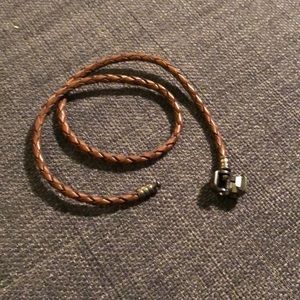 Pandora brown leather band with silver clasp